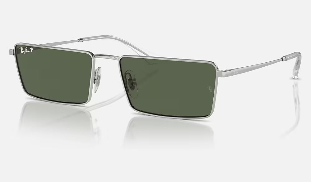 RAYBAN SUNGLASSES EMY BIO-BASED in Silver and Dark Green - RB3741