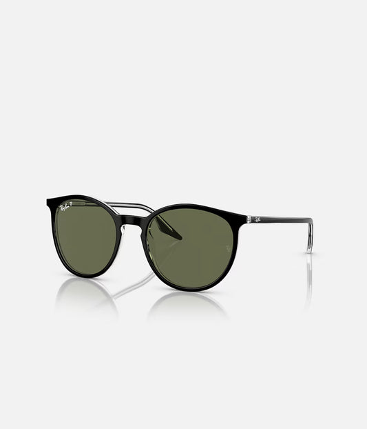RAYBAN RB2204 Sunglasses in Black On Transparent and Green