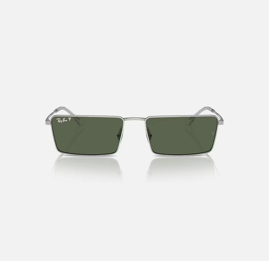 RAYBAN SUNGLASSES EMY BIO-BASED in Silver and Dark Green - RB3741