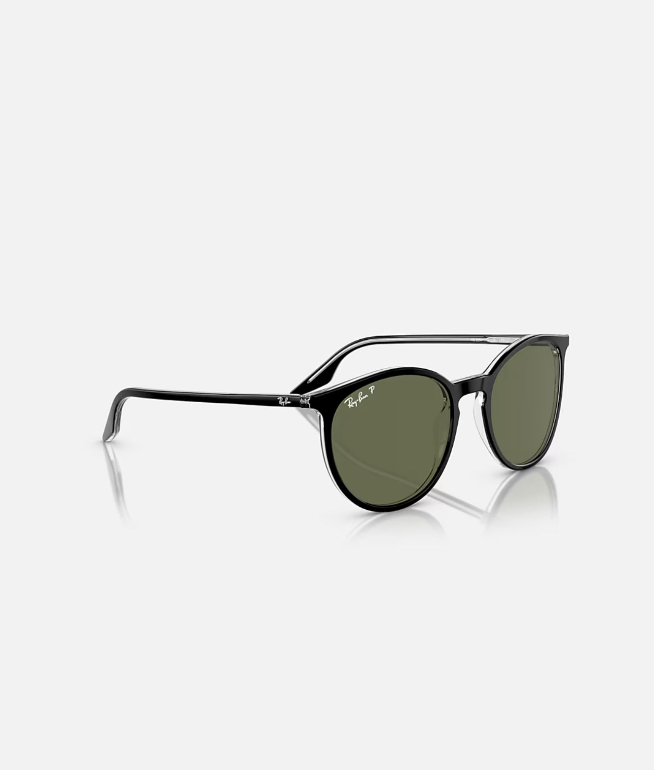 RAYBAN RB2204 Sunglasses in Black On Transparent and Green